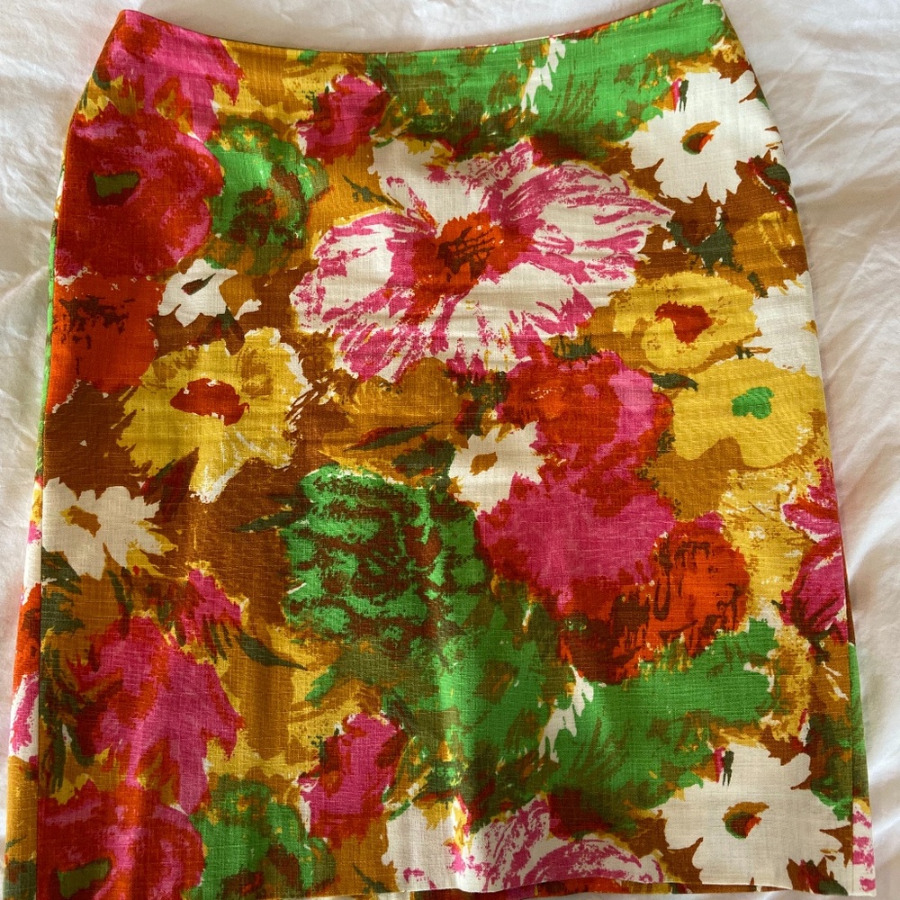 Talbots floral pencil skirt
